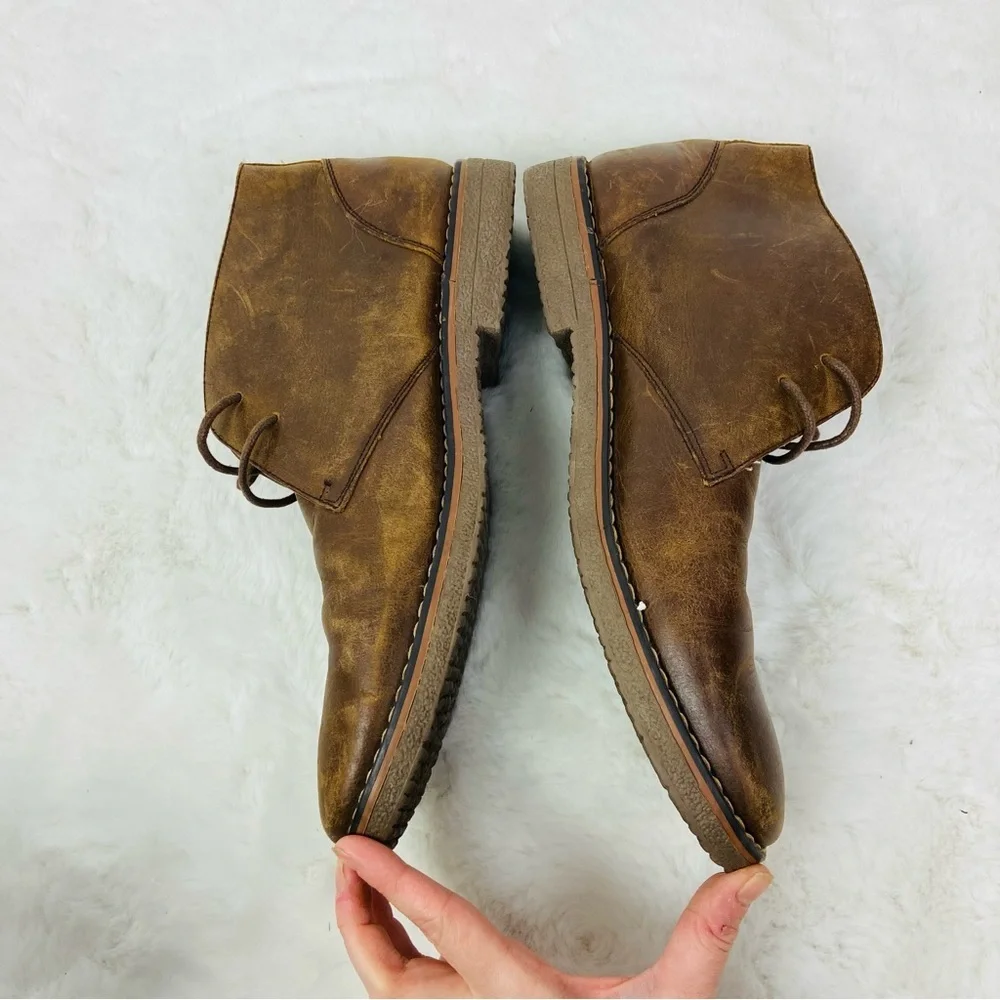 ST. John’s bay Men's Brown Leather Ankle Boots size 10